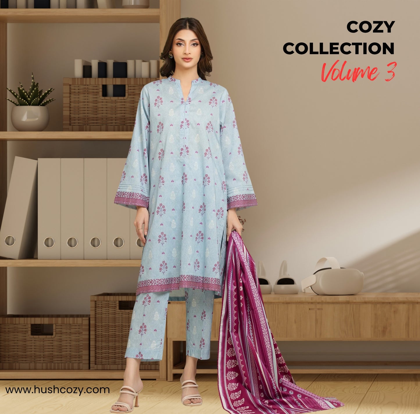 Edenrobe Allure Lawn – Unstitched 3Pc Printed Suit