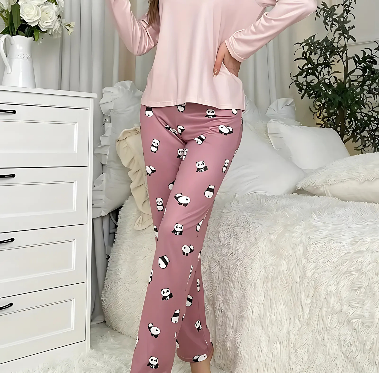Cozy Printed Cotton Jersey Night Suit - 2 Pcs