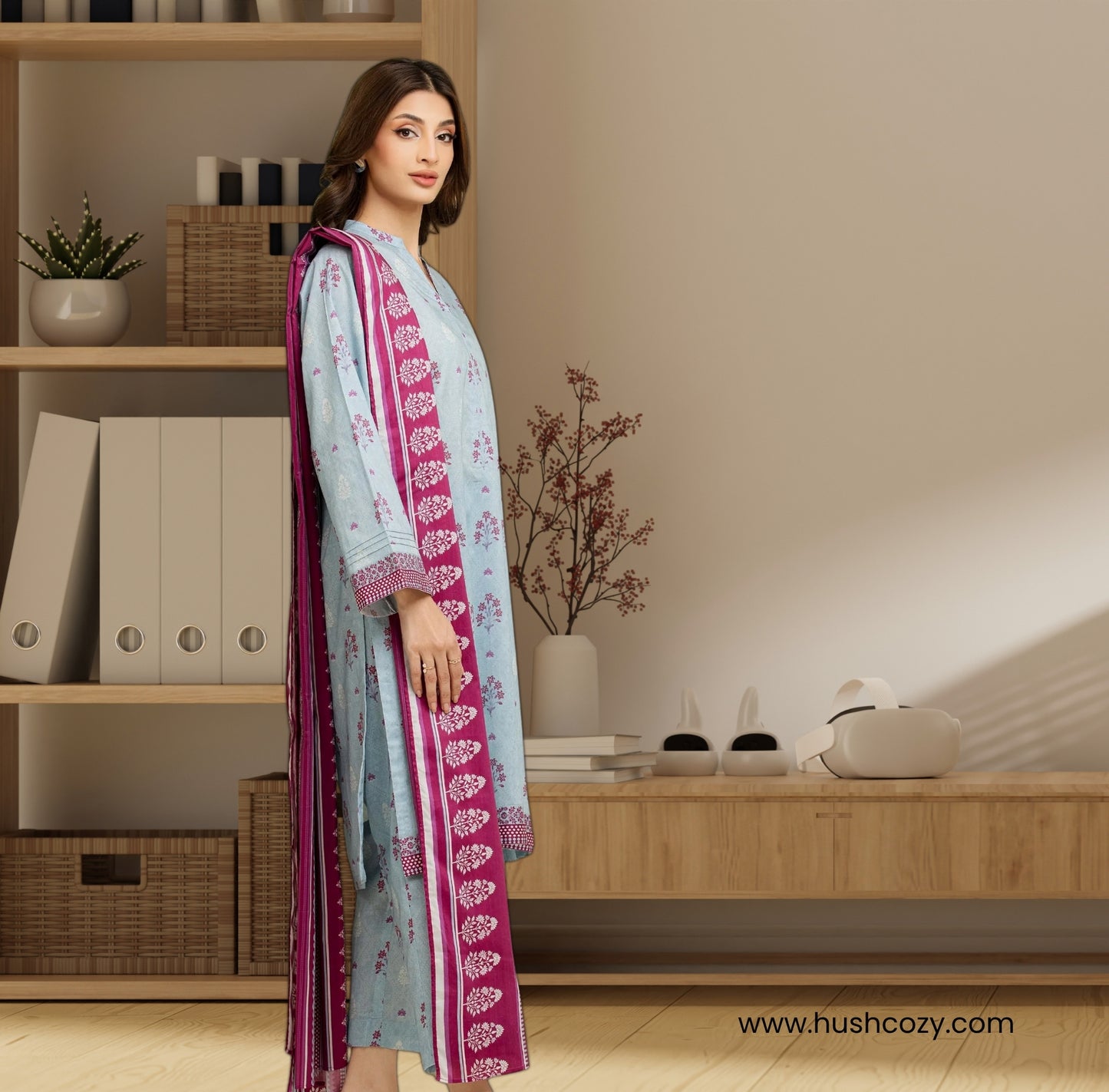Edenrobe Allure Lawn – Unstitched 3Pc Printed Suit