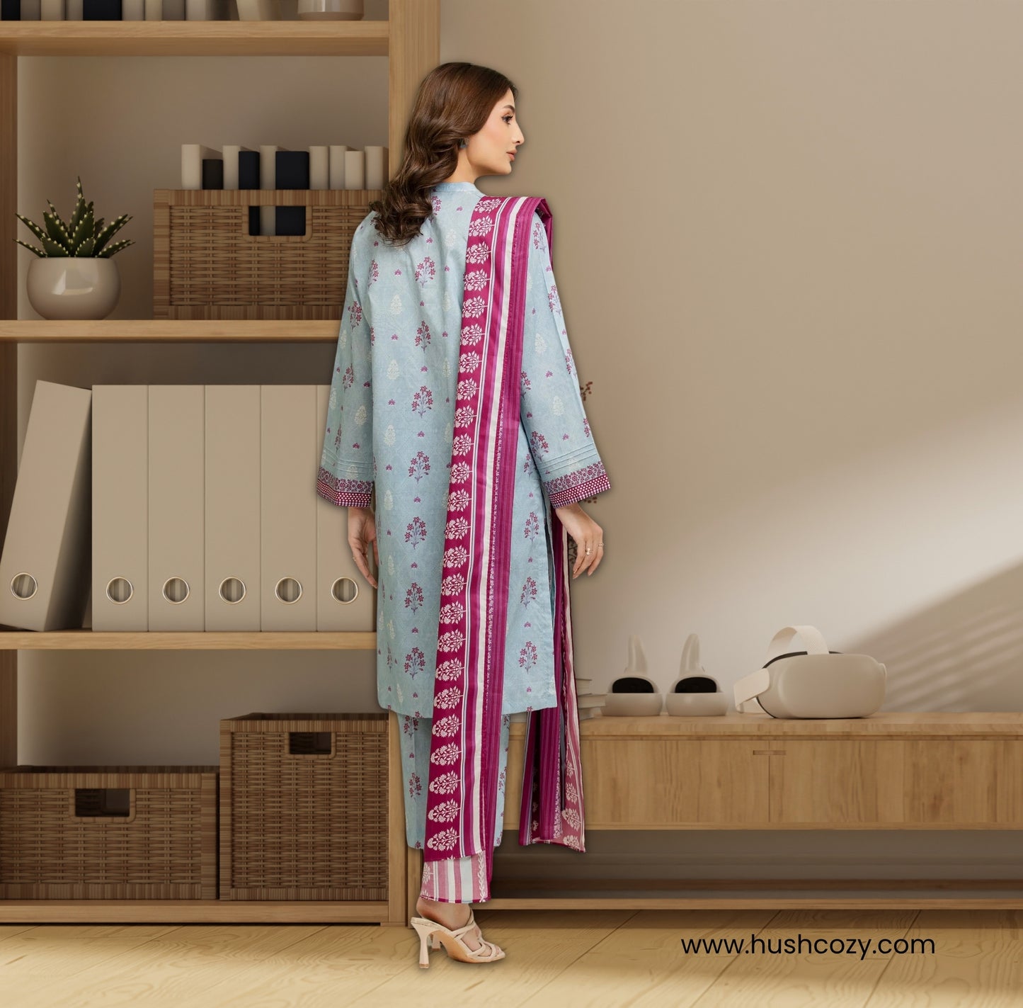 Edenrobe Allure Lawn – Unstitched 3Pc Printed Suit