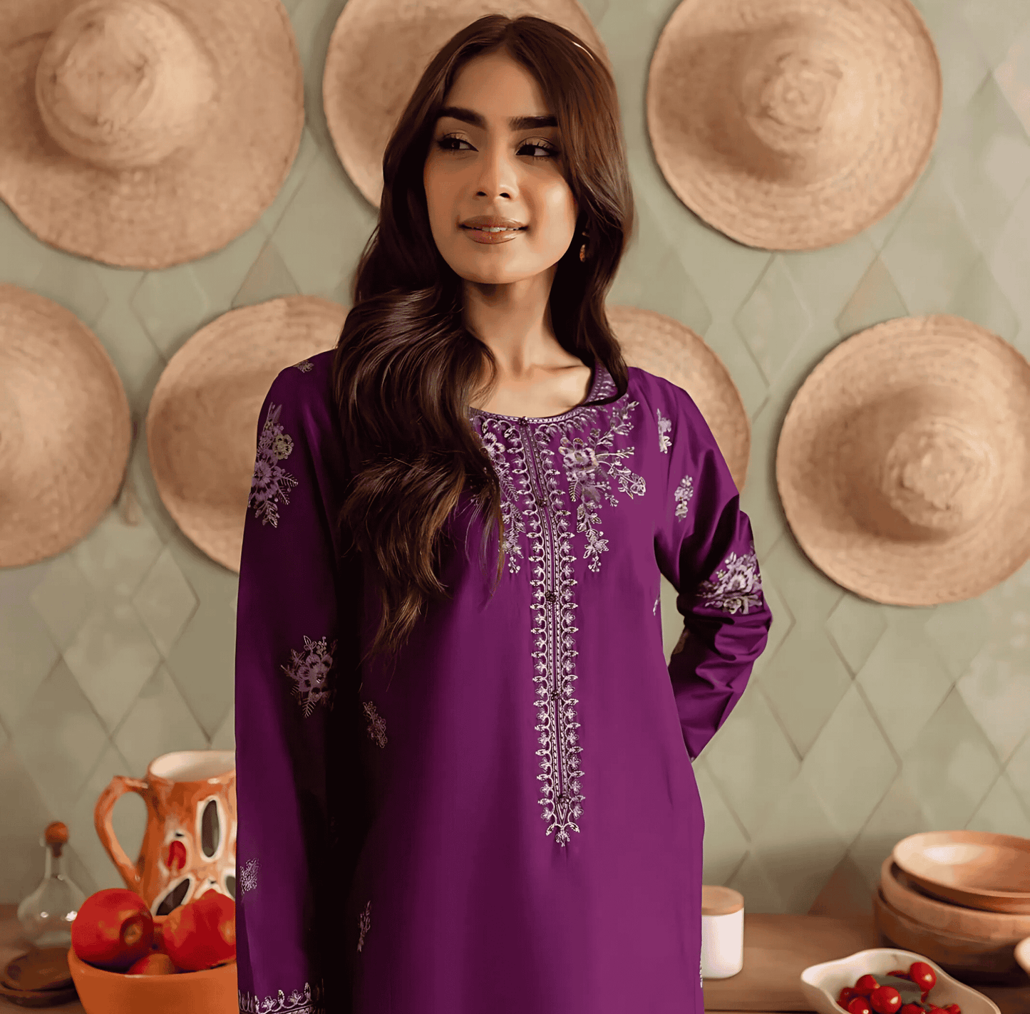 Cozy 2-Piece Wedding Summer Collection – Embroidered Khaddar Elegance