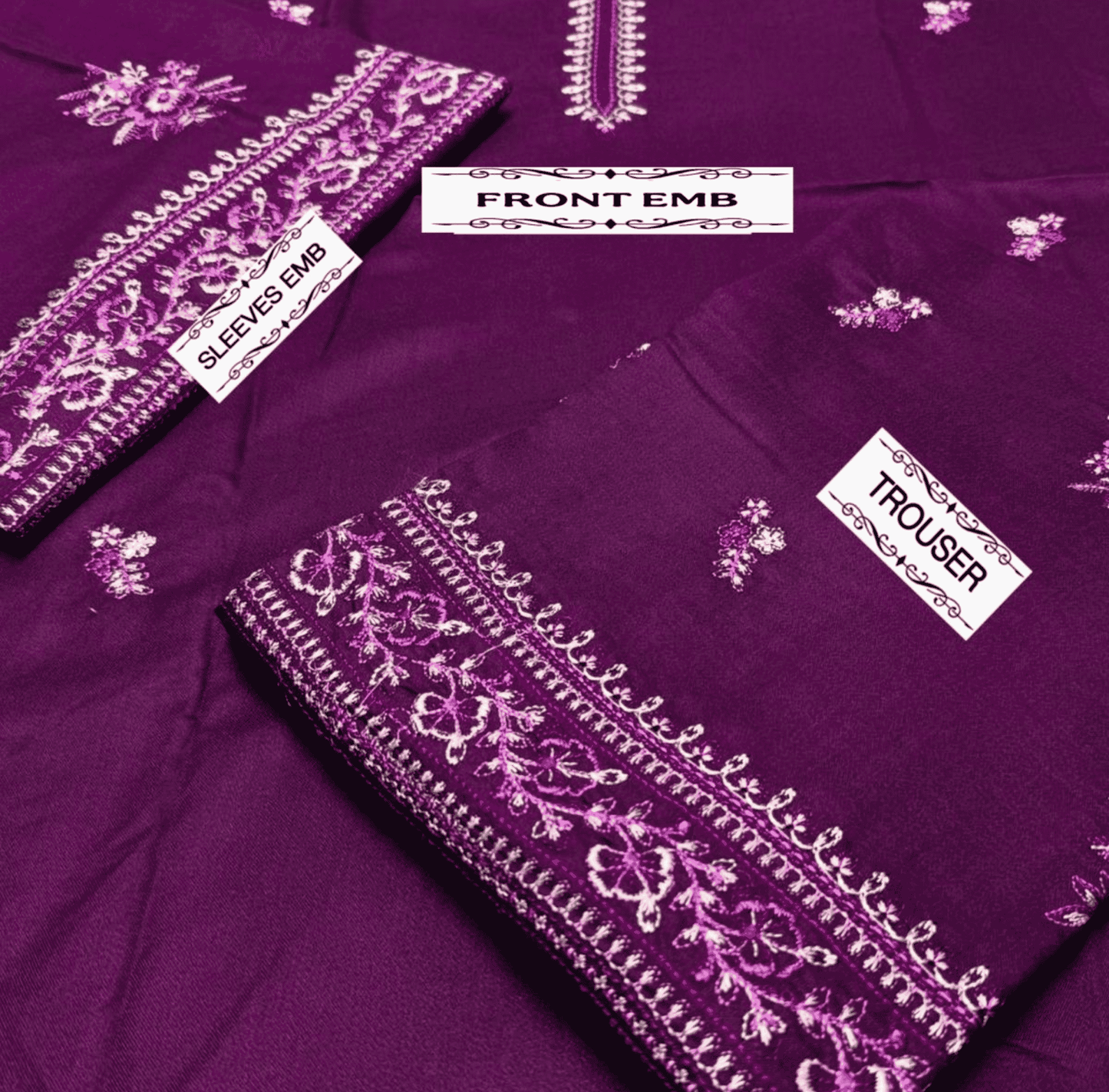 Cozy 2-Piece Wedding Summer Collection – Embroidered Khaddar Elegance