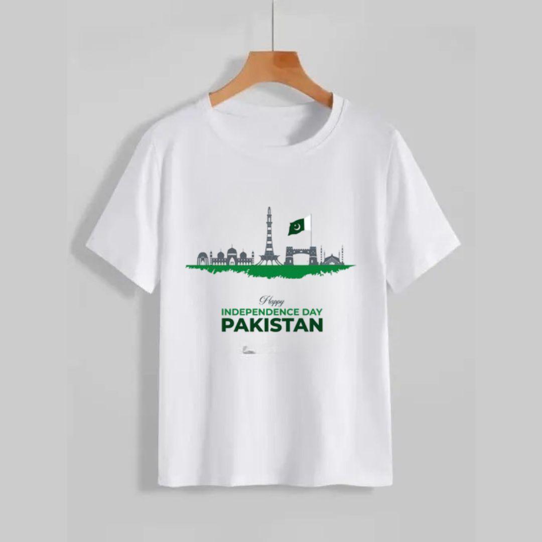 1 Pc Men’s Cotton Printed T-Shirt – Casual Comfort in Classic White