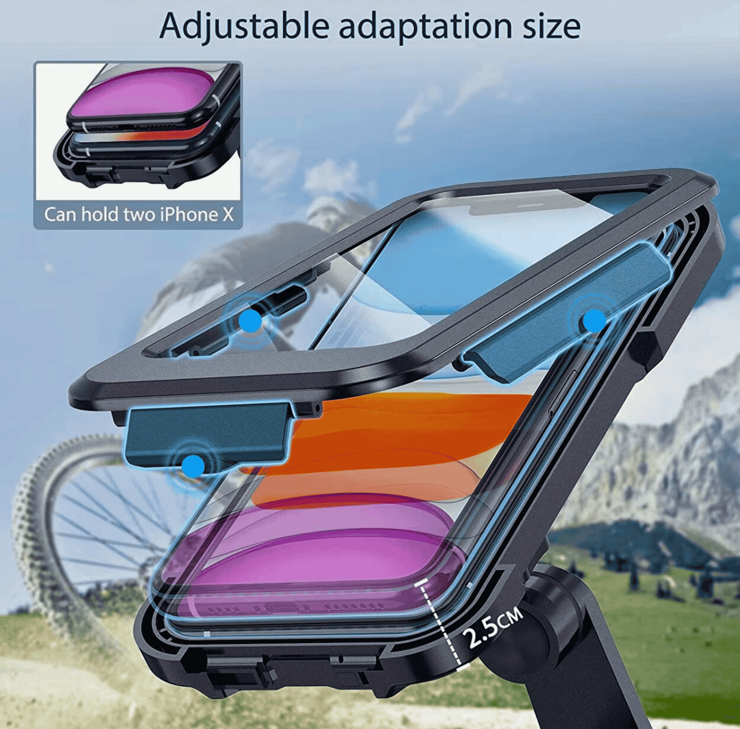 🔒 360° Free Rotation Rainproof Phone Holder – Universal Waterproof Bike & Motorcycle Mount