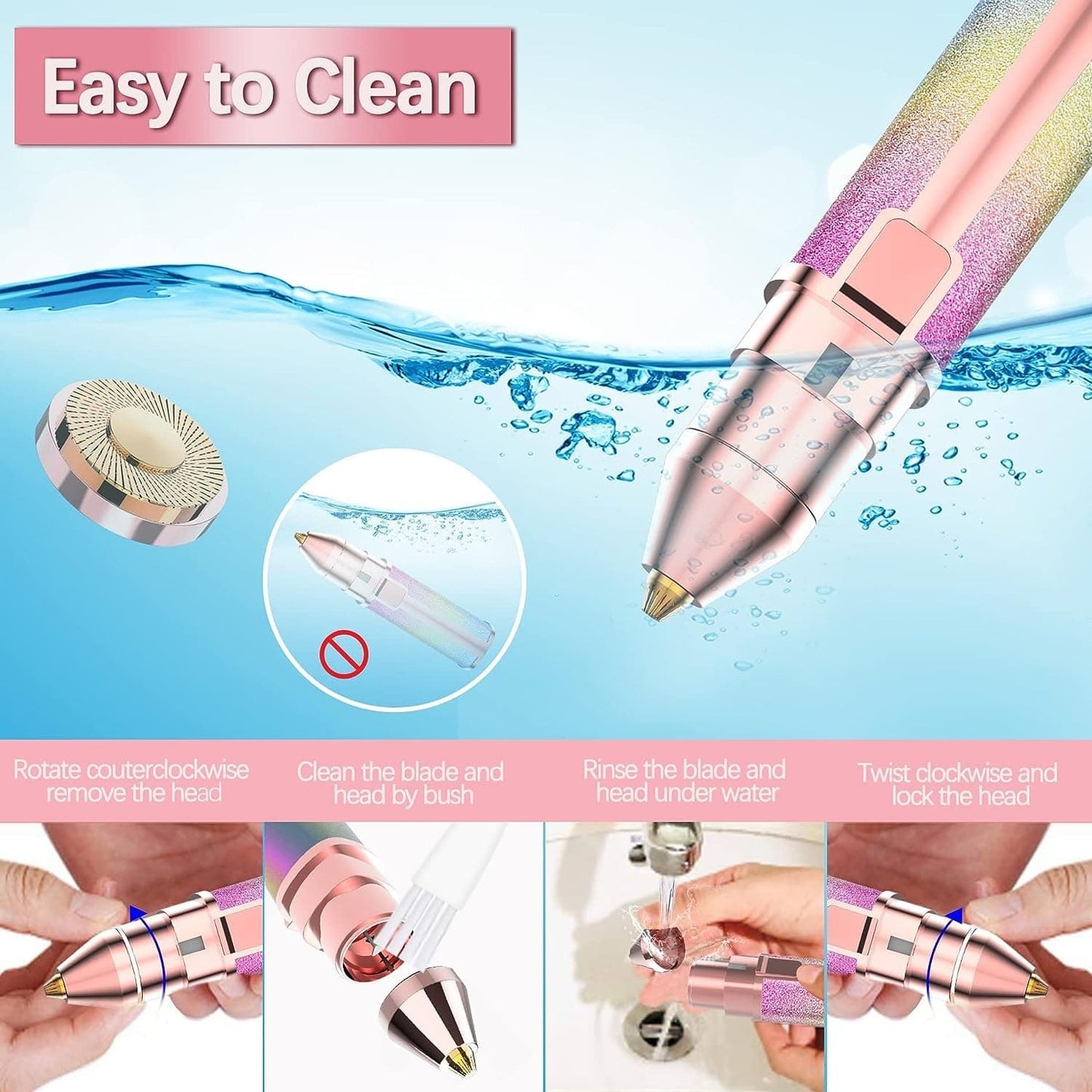 2-in-1 Electric Eyebrow Trimmer & Facial Hair Remover for Women – Rechargeable & Painless