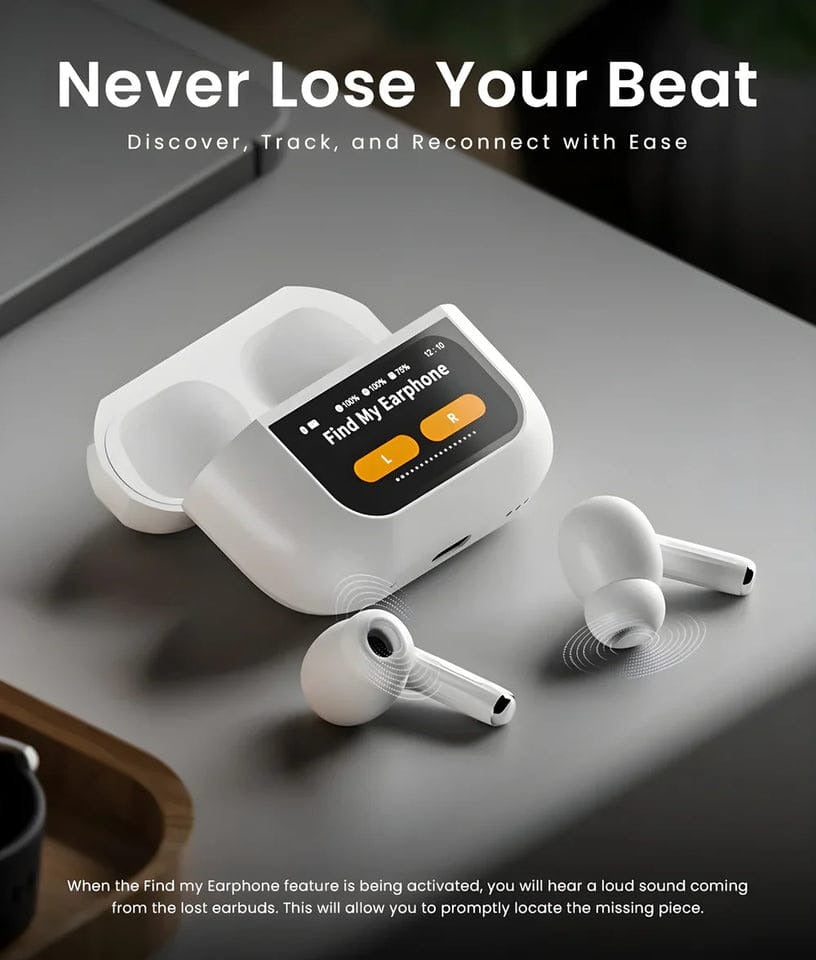 A9 Pro 2 Earbuds with LCD Tablet Airpods pro 2 with LCD touchscreen display bluetooth 5.3 for ios and android