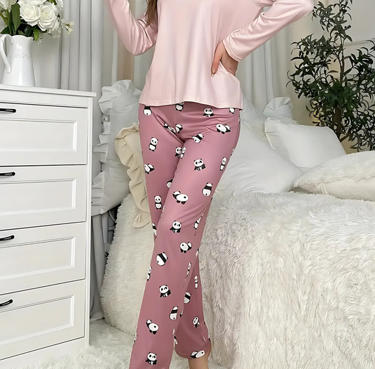 Cozy Printed Cotton Jersey Night Suit - 2 Pcs