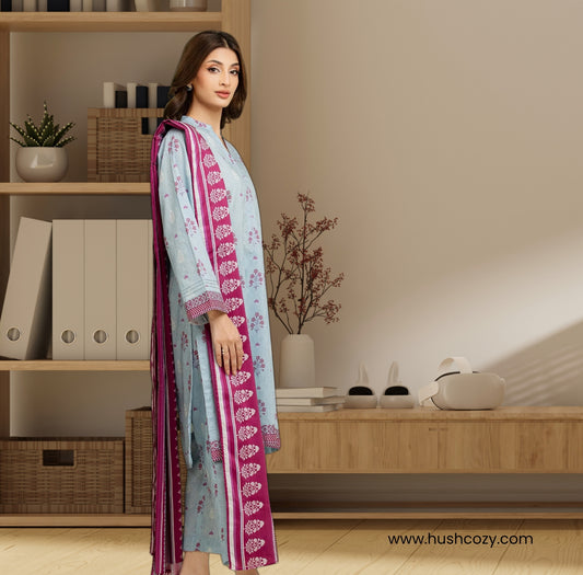 Edenrobe Allure Lawn – Unstitched 3Pc Printed Suit