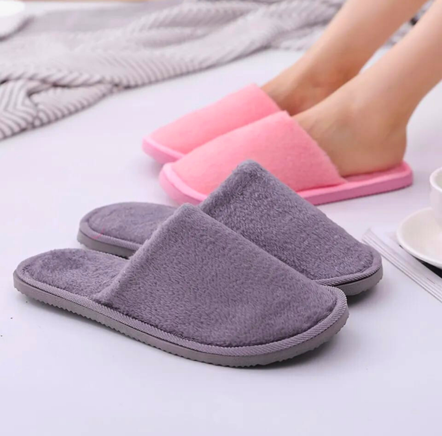 Soft Cotton Slippers for Men & Women – Random Color Surprise!