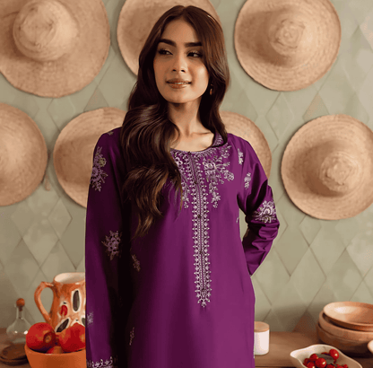 Cozy 2-Piece Wedding Summer Collection – Embroidered Khaddar Elegance