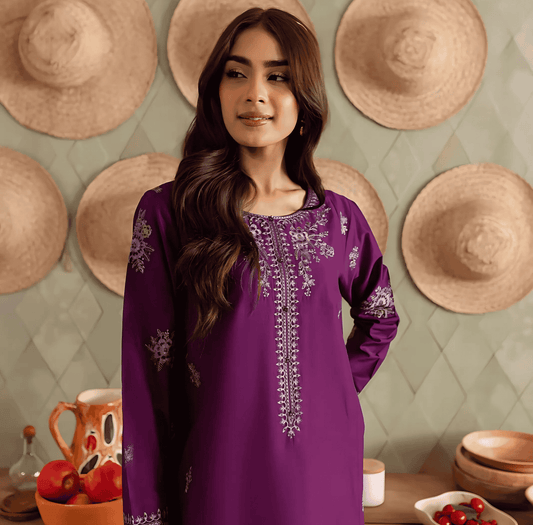 Cozy 2-Piece Wedding Summer Collection – Embroidered Khaddar Elegance