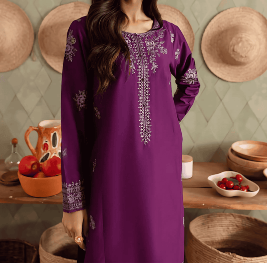 Cozy 2-Piece Wedding Summer Collection – Embroidered Khaddar Elegance