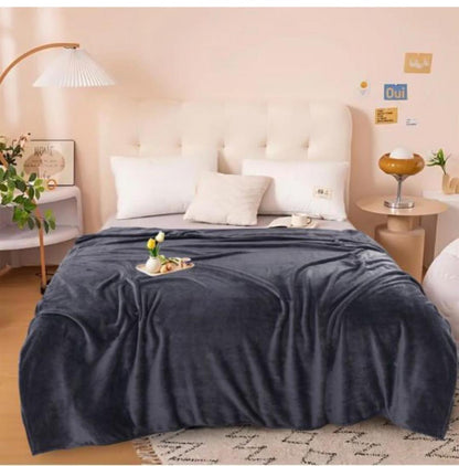 Fleece Plain Double Bed Blanket – Stylish & Cozy