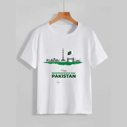 1 Pc Men’s Cotton Printed T-Shirt – Casual Comfort in Classic White