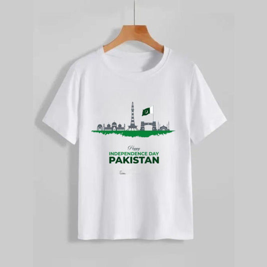1 Pc Men’s Cotton Printed T-Shirt – Casual Comfort in Classic White