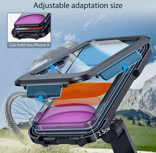 🔒 360° Free Rotation Rainproof Phone Holder – Universal Waterproof Bike & Motorcycle Mount