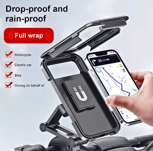 🔒 360° Free Rotation Rainproof Phone Holder – Universal Waterproof Bike & Motorcycle Mount