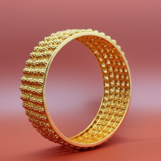 Golden Brass Bangles for Women – 1 Pair Bridal-Style Jewelry in Bright Gold