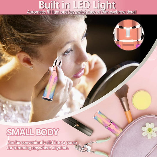 2-in-1 Electric Eyebrow Trimmer & Facial Hair Remover for Women – Rechargeable & Painless