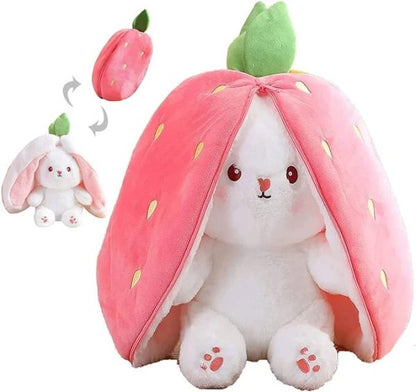Strawberry Rabbit Plush Soft Doll – Hug Pillow for Babies & Kids